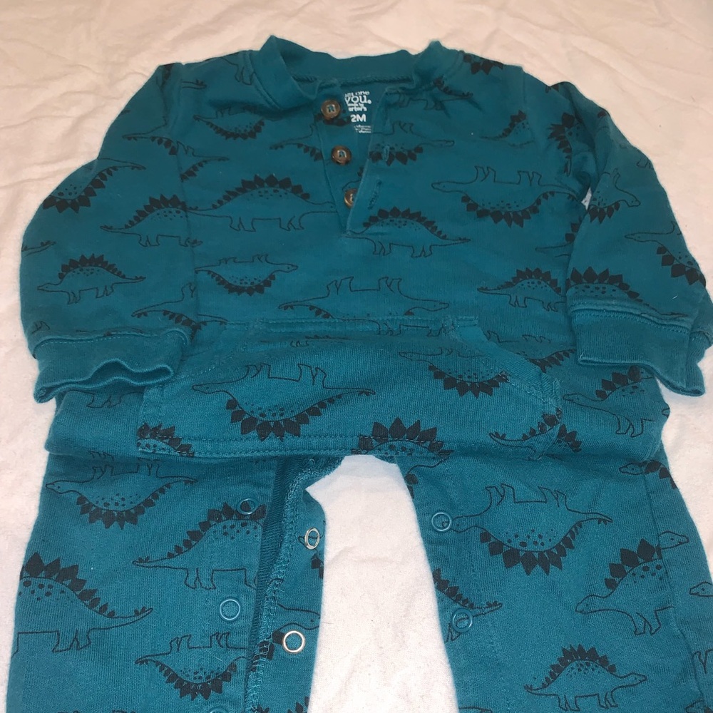 Boys stegosaurus onesie